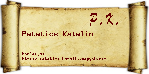 Patatics Katalin névjegykártya